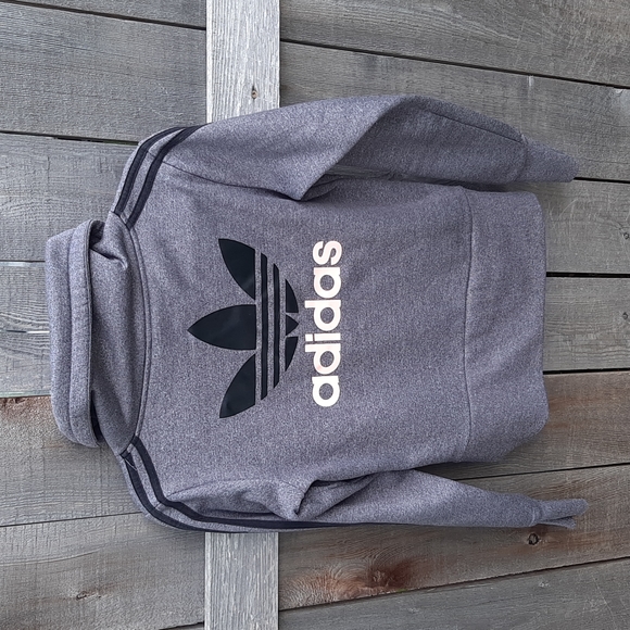 Adidas Women's Grey Turtle Neck Sweatshirt Long Sleeves With Zipper Size S - Picture 3 of 11